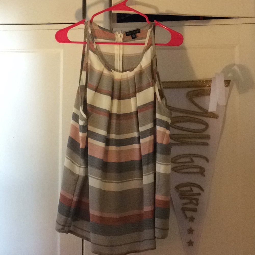 Willi Smith nautical stripe sleeveless blouse